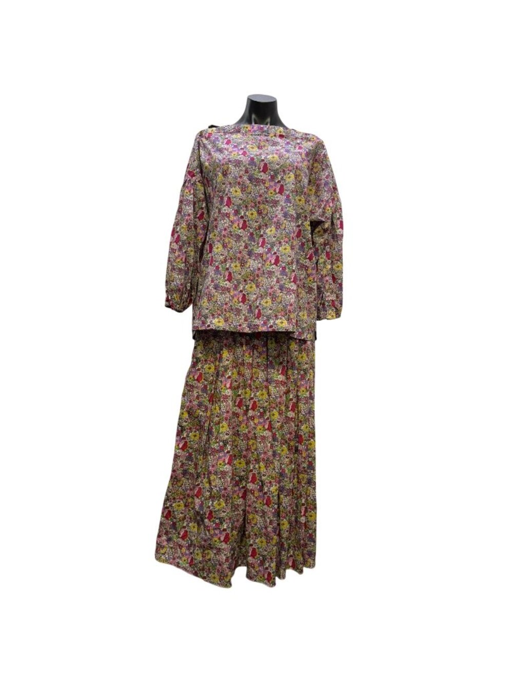 Buru 2-Piece Floral Blouse & Maxi Skirt Set Multi-Color XL
